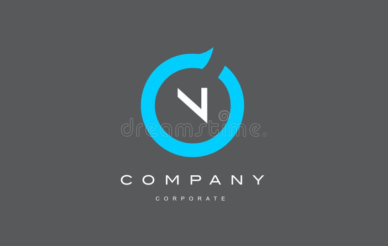 N信件字母表蓝色圈子商标传染媒介设计 皇族释放例证