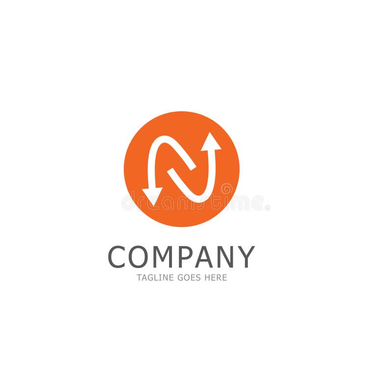 N字母箭头模板矢量图插图设计 皇族释放例证