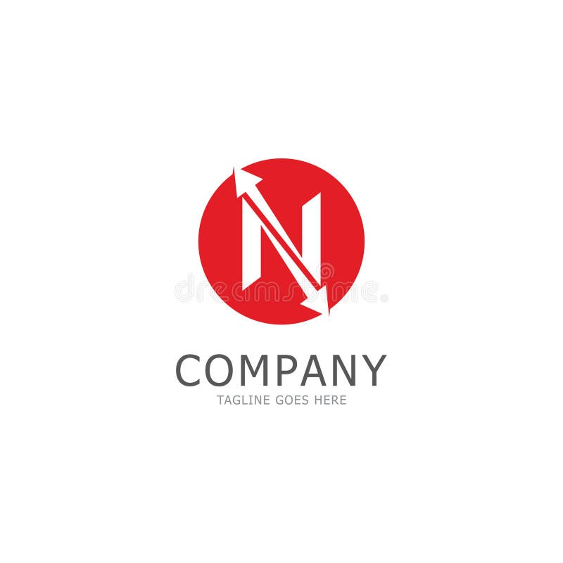N字母箭头模板矢量图插图设计 库存例证