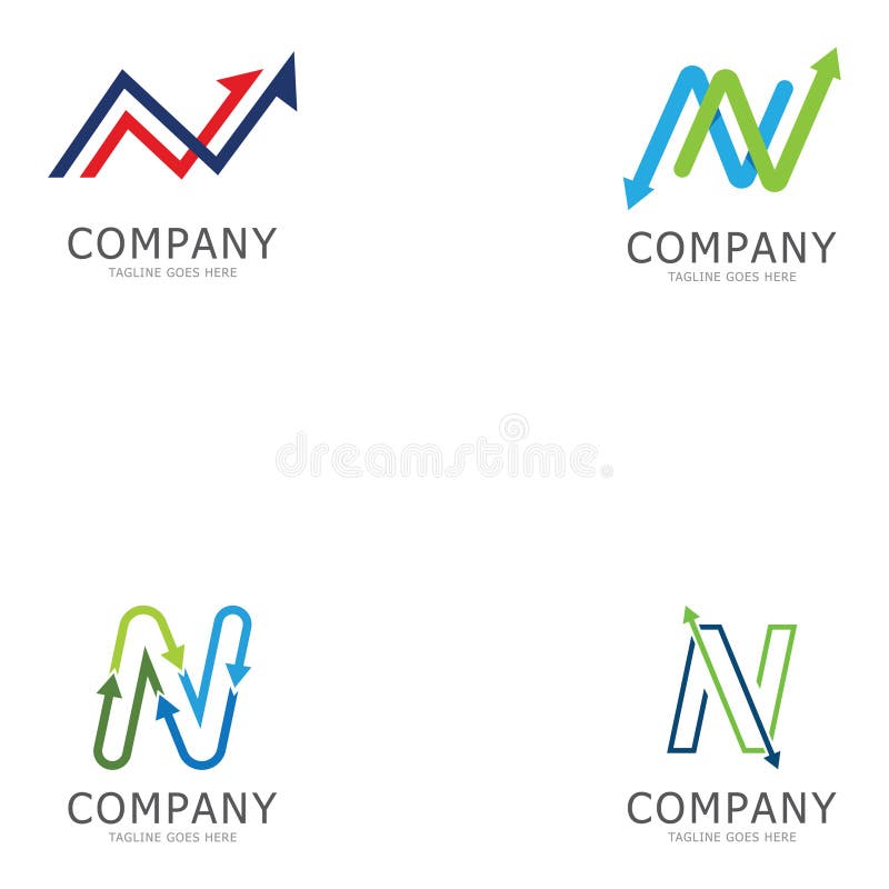 N字母箭头模板矢量图插图设计 向量例证