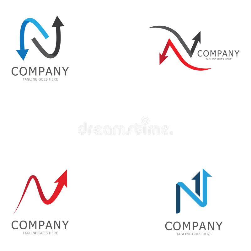 N字母箭头模板矢量图插图设计 库存例证