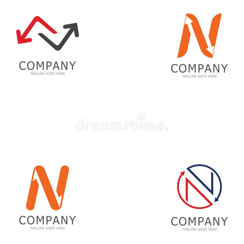 N字母箭头模板矢量图插图设计 库存例证