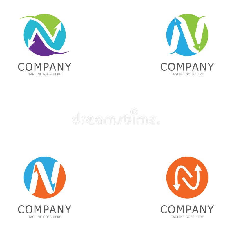 N字母箭头模板矢量图插图设计 皇族释放例证