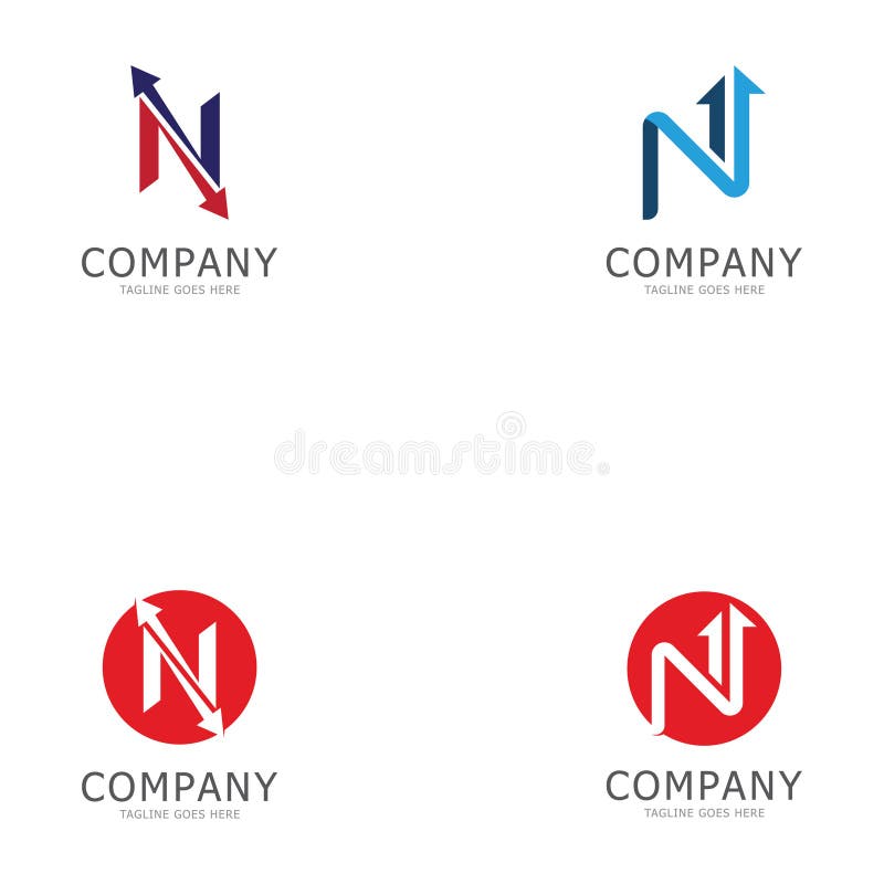 N字母箭头模板矢量图插图设计 库存例证
