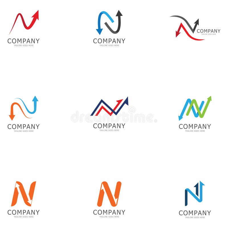 N字母箭头模板矢量图插图设计 向量例证