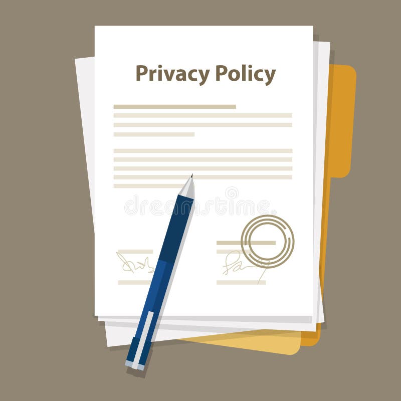 O acordo legal do papel do original da política de privacidade assinou o selo ilustração do vetor O acordo legal do papel do original da política de privacidade assinou o selo ilustração do vetor