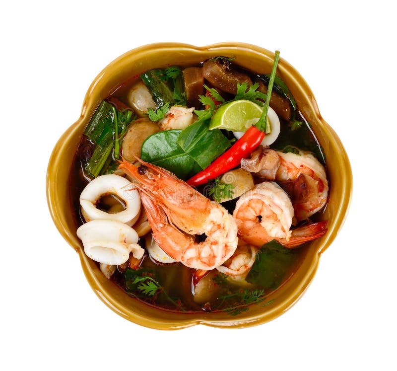 O alimento tailandês Tom Yum Goong isolou-se foto de stock royalty free