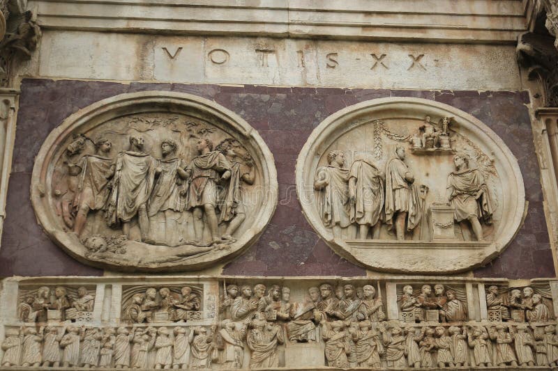 O arco de Constantim - detalhe, Roma, Itália