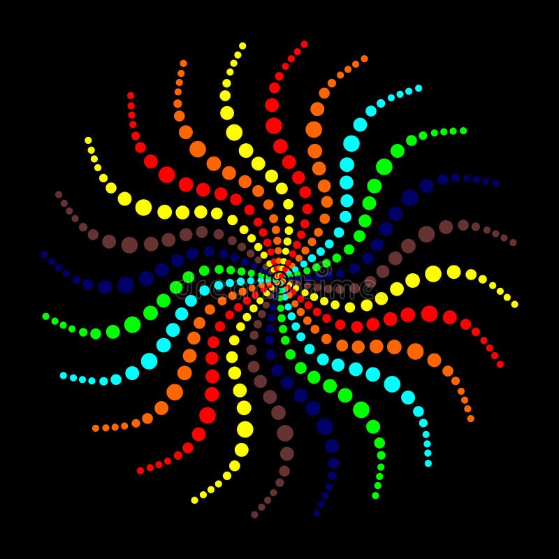 O arco-íris abstrato do vetor acena o fundo dos pontos dos círculos ilustração do vetor O arco-íris abstrato do vetor acena o fundo dos pontos dos círculos ilustração do vetor