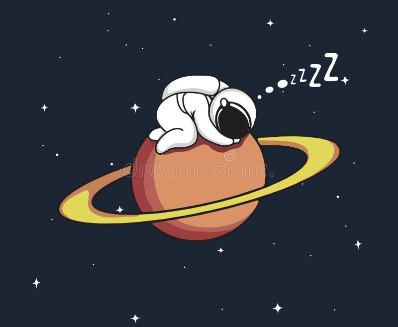 O astronauta dorme no Urano ilustração royalty free O astronauta dorme no Urano ilustração royalty free