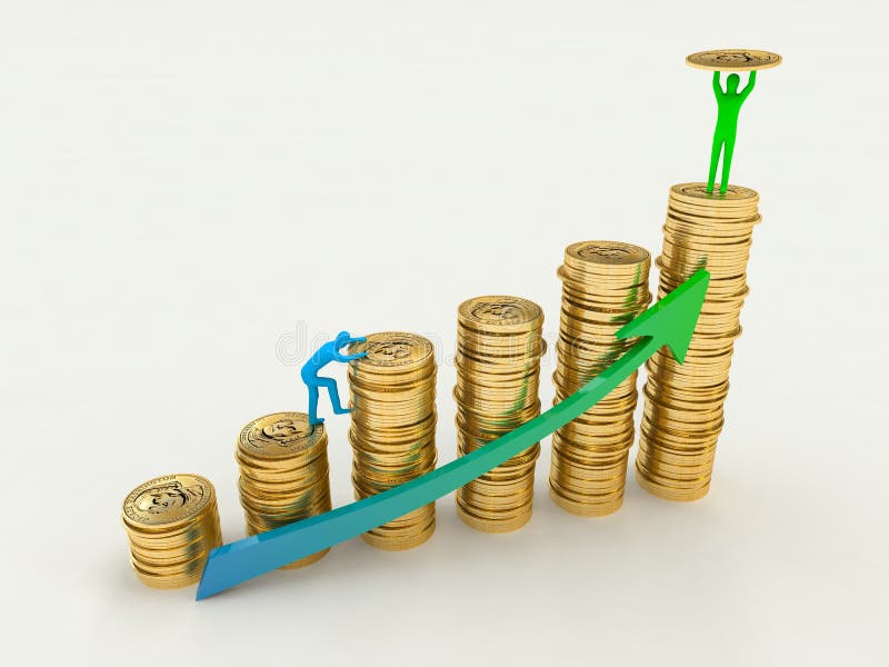 O aumento no lucro, rendimento. ilustração do vetor O aumento no lucro, rendimento. ilustração do vetor