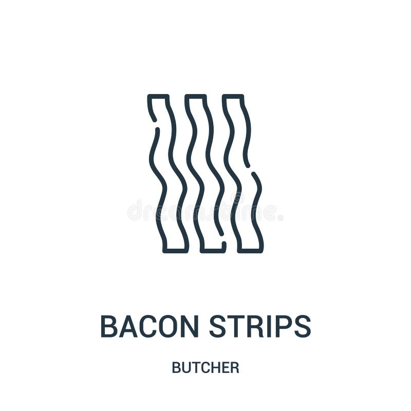 o bacon descasca o vetor do ícone da coleção do carniceiro Linha fina ilustração do vetor do ícone do esboço das tiras de bacon S ilustração royalty free o bacon descasca o vetor do ícone da coleção do carniceiro Linha fina ilustração do vetor do ícone do esboço das tiras de bacon S ilustração royalty free