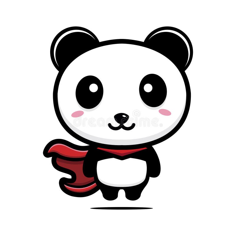 Desenhos animados do urso panda fofinho abraçando o animal kawaii com um  coração pequeno