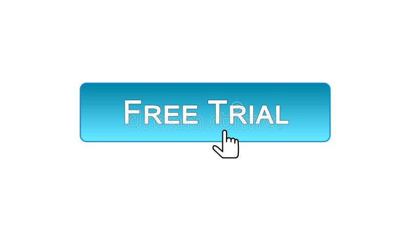 O botão da relação da Web da versão de avaliação gratuita clicou com cursor do rato, cor azul, software ilustração royalty free O botão da relação da Web da versão de avaliação gratuita clicou com cursor do rato, cor azul, software ilustração royalty free