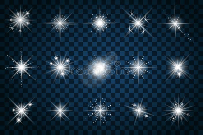 Shine stars with glitters and sparkles. Effect twinkle, design glare, scintillation element sign, graphic light, vector illustration. Shine stars with glitters and sparkles. Effect twinkle, design glare, scintillation element sign, graphic light, vector illustration