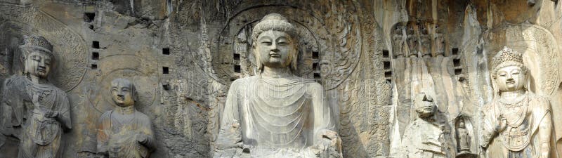 O buddha de Grottoes de Longmen na porcelana