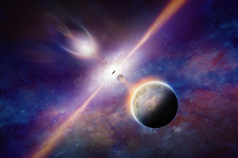 O buraco negro puxa planetas e estrelas