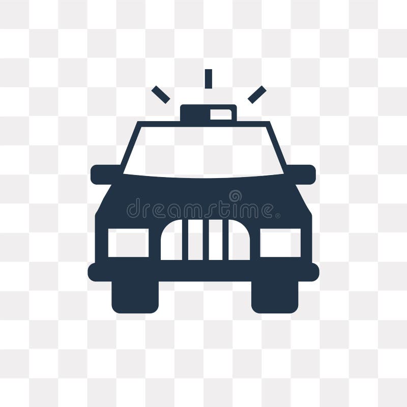 O carro de polícia com luzes vector o ícone isolado no backg transparente ilustração stock