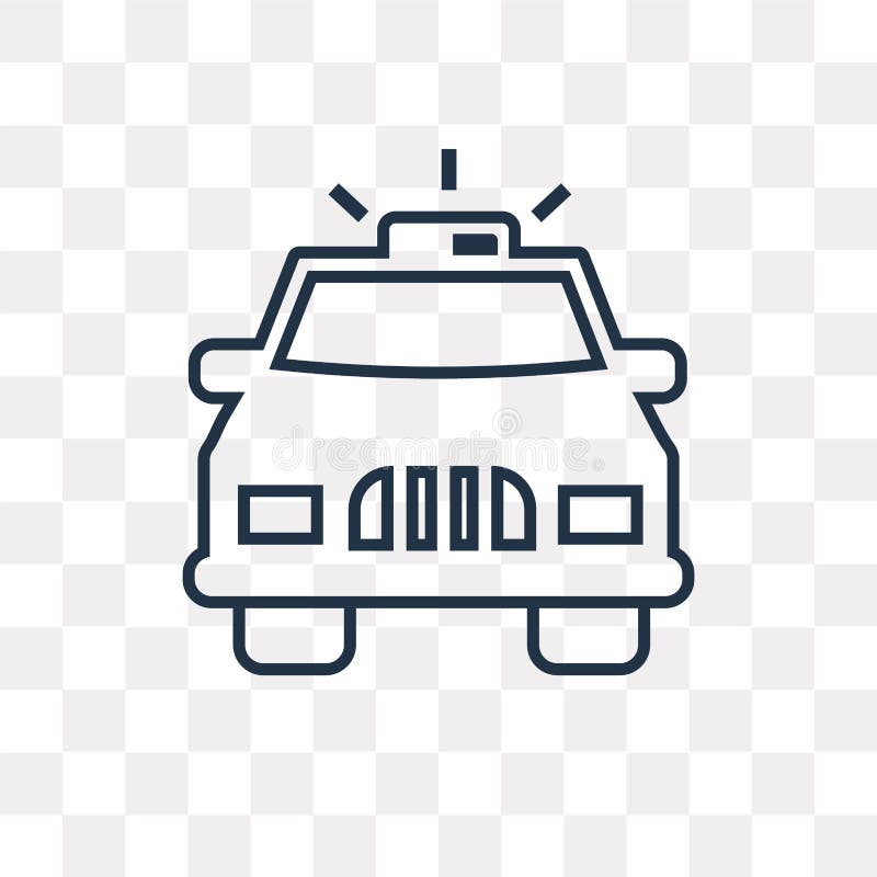 O carro de polícia com luzes vector o ícone isolado no backg transparente ilustração stock