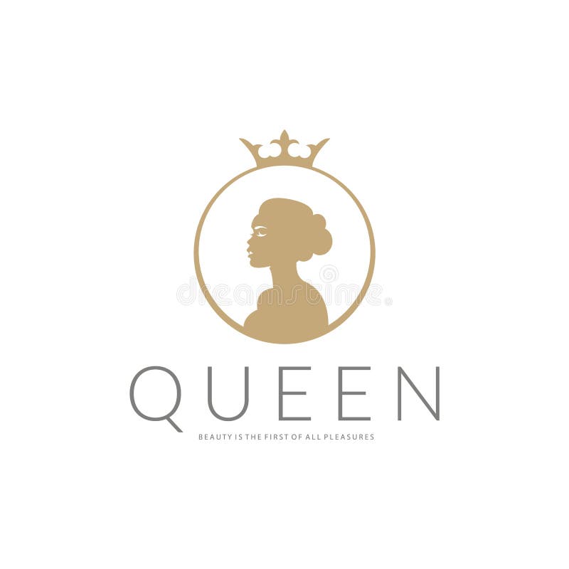 Logo Feminino, Cabelo Queen, Menina, Salão De Beleza, Modelo