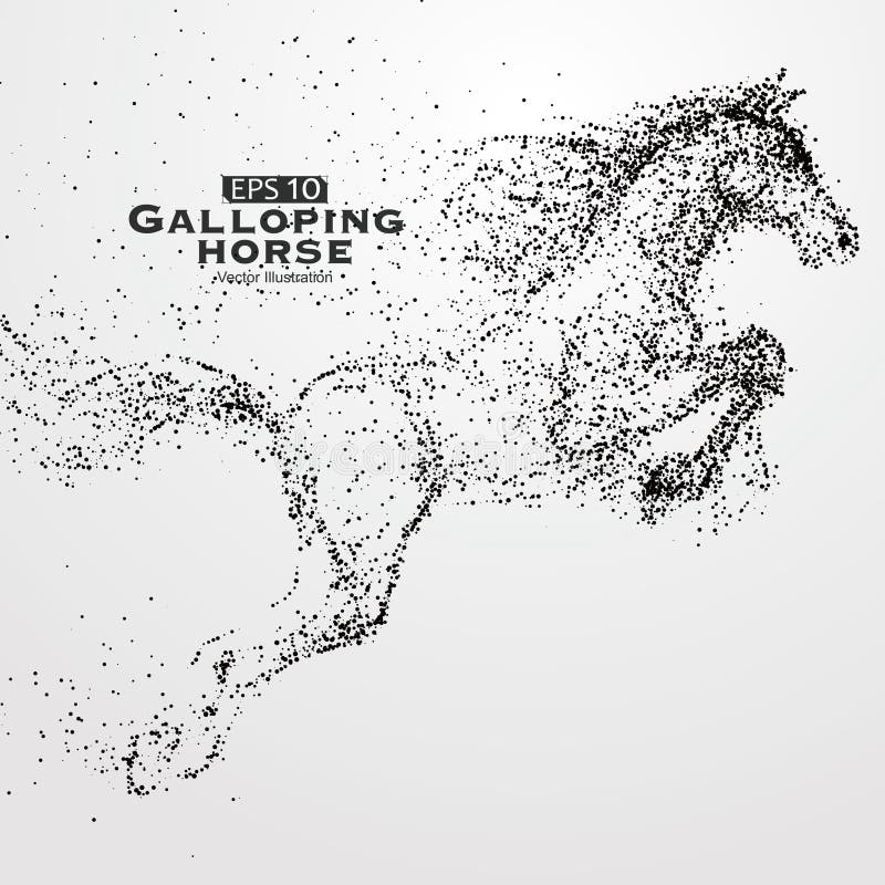 Galloping horse,Many particles,sketch,vector illustration,The moral development and progress,The galloping horse, the upward force. Galloping horse,Many particles,sketch,vector illustration,The moral development and progress,The galloping horse, the upward force.