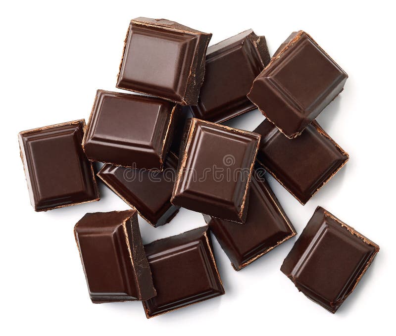 O chocolate escuro remenda a vista superior fotografia de stock royalty free O chocolate escuro remenda a vista superior fotografia de stock royalty free