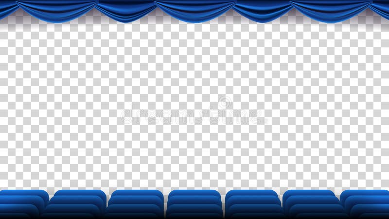 O cinema preside o vetor Filme, filme, teatro, auditório com Seat azul, cadeiras Molde do evento da premier Mostra super ilustração royalty free O cinema preside o vetor Filme, filme, teatro, auditório com Seat azul, cadeiras Molde do evento da premier Mostra super ilustração royalty free