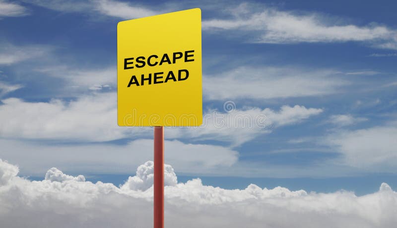 O conceito do escape adiante para obtém longe da pressão imagens de stock O conceito do escape adiante para obtém longe da pressão imagens de stock