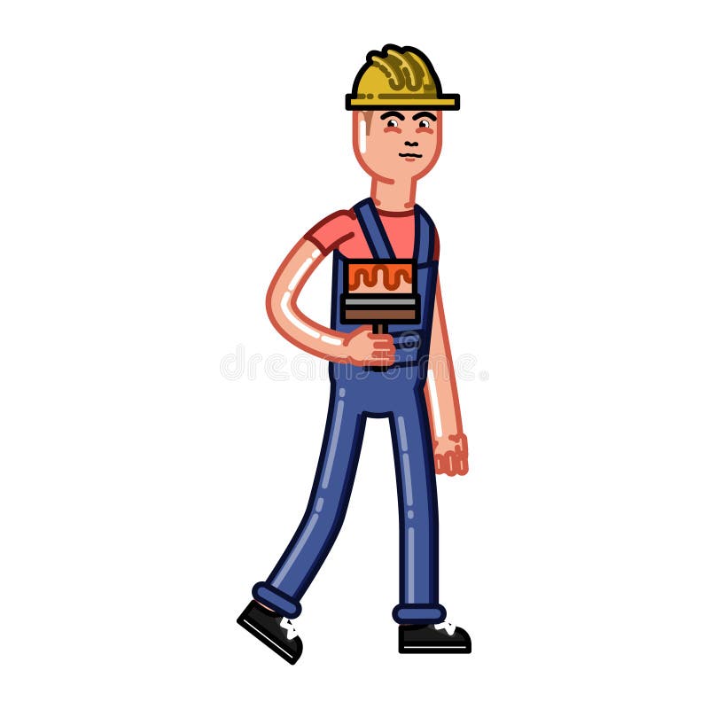 O construtor carrega uma escova ilustração royalty free O construtor carrega uma escova ilustração royalty free