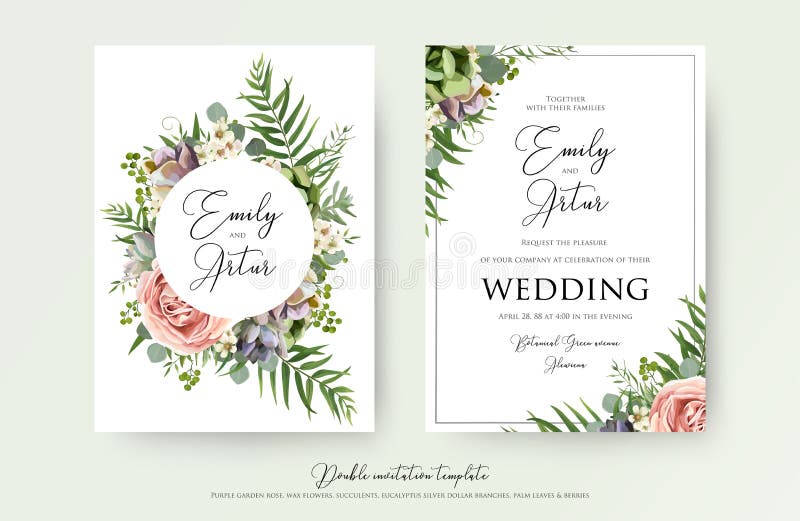 O convite floral do casamento elegante convida, obrigado, cartão v do rsvp
