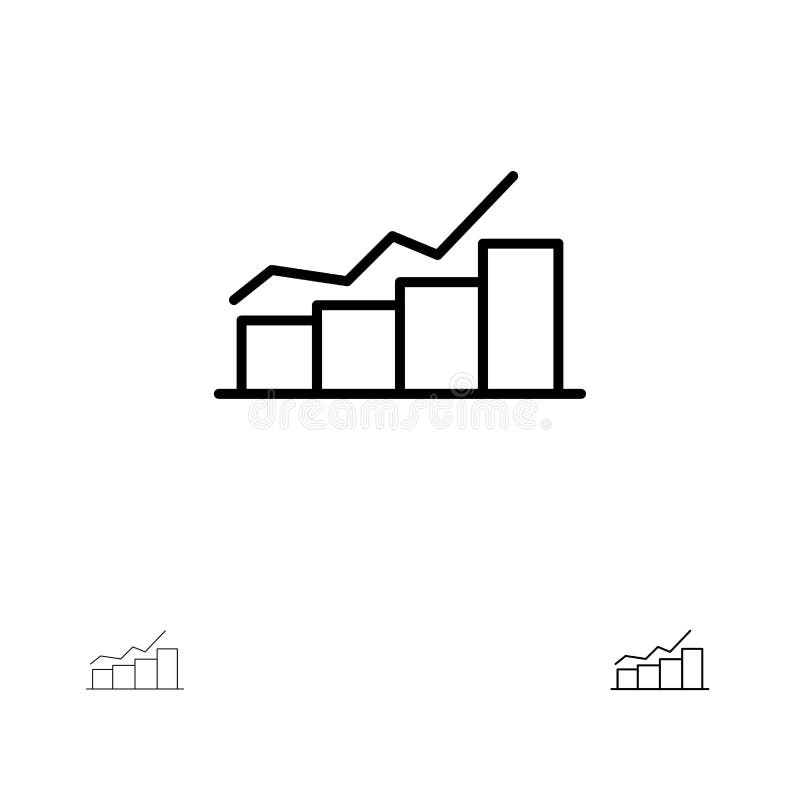 O crescimento, faz um mapa, esquematiza, representa graficamente, aumenta, progride linha preta corajosa e fina grupo do ícone ilustração stock O crescimento, faz um mapa, esquematiza, representa graficamente, aumenta, progride linha preta corajosa e fina grupo do ícone ilustração stock