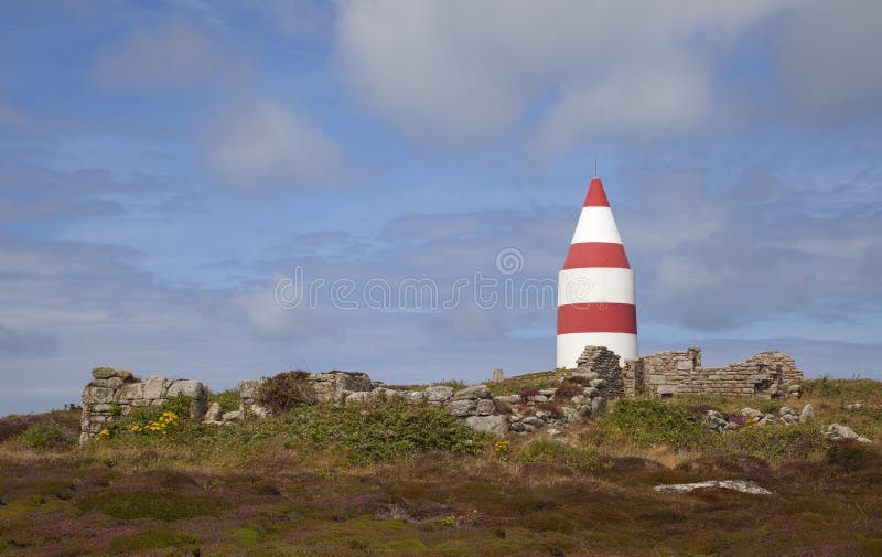 The Daymark, Chapel Down, St Martin's, Isles of Scilly, England. The Daymark, Chapel Down, St Martin's, Isles of Scilly, England.