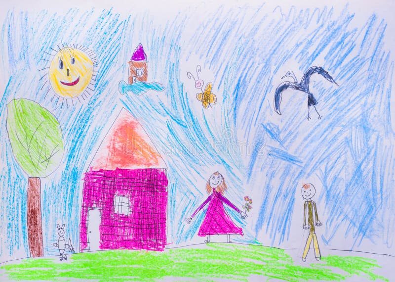 O desenho das crianças ilustração royalty free O desenho das crianças ilustração royalty free