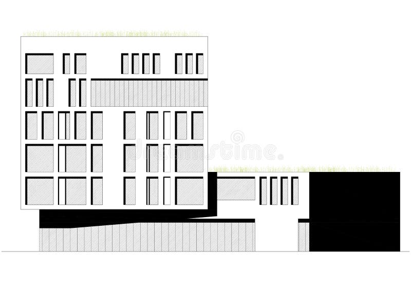 2.o dibujo - fachada del edificio stock de ilustración 2.o dibujo - fachada del edificio stock de ilustración