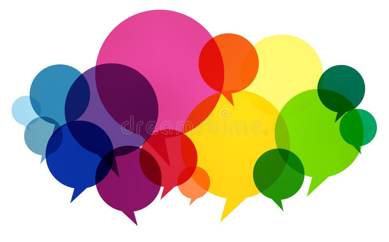 O discurso borbulha os pensamentos coloridos de uma comunicação que falam o conceito O discurso borbulha os pensamentos coloridos de uma comunicação que falam o conceito