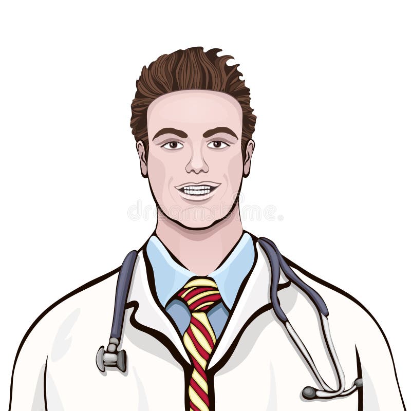 conjunto de personagens de desenhos animados de médico masculino, médico de  homem bonito em poses diferentes