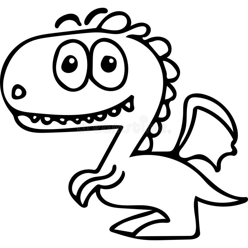 O dragão caçoa a página da coloração ilustração stock O dragão caçoa a página da coloração ilustração stock