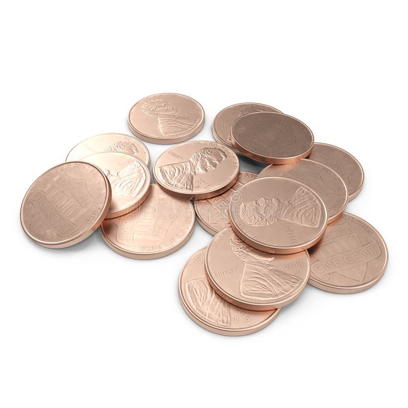 O dólar inventa 1 moeda do centavo do Estados Unidos isolado sobre o branco 3D ilustração, trajeto de grampeamento ilustração stock O dólar inventa 1 moeda do centavo do Estados Unidos isolado sobre o branco 3D ilustração, trajeto de grampeamento ilustração stock