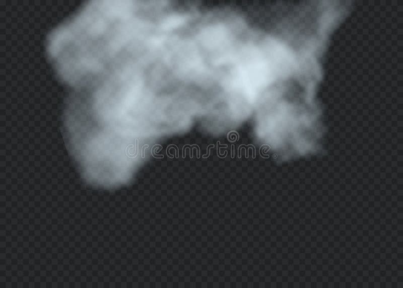 O efeito especial transparente está para fora com névoa ou fumo Vetor branco, névoa ou poluição atmosférica da nuvem ilustração do vetor O efeito especial transparente está para fora com névoa ou fumo Vetor branco, névoa ou poluição atmosférica da nuvem ilustração do vetor