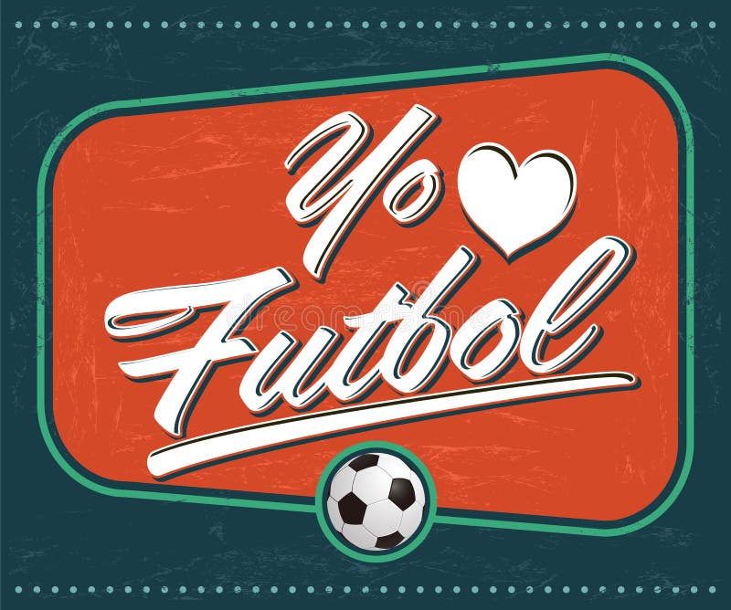 O EL Futbol de Yo amo - futebol do amor de I - espanhol do futebol text ilustração royalty free O EL Futbol de Yo amo - futebol do amor de I - espanhol do futebol text ilustração royalty free