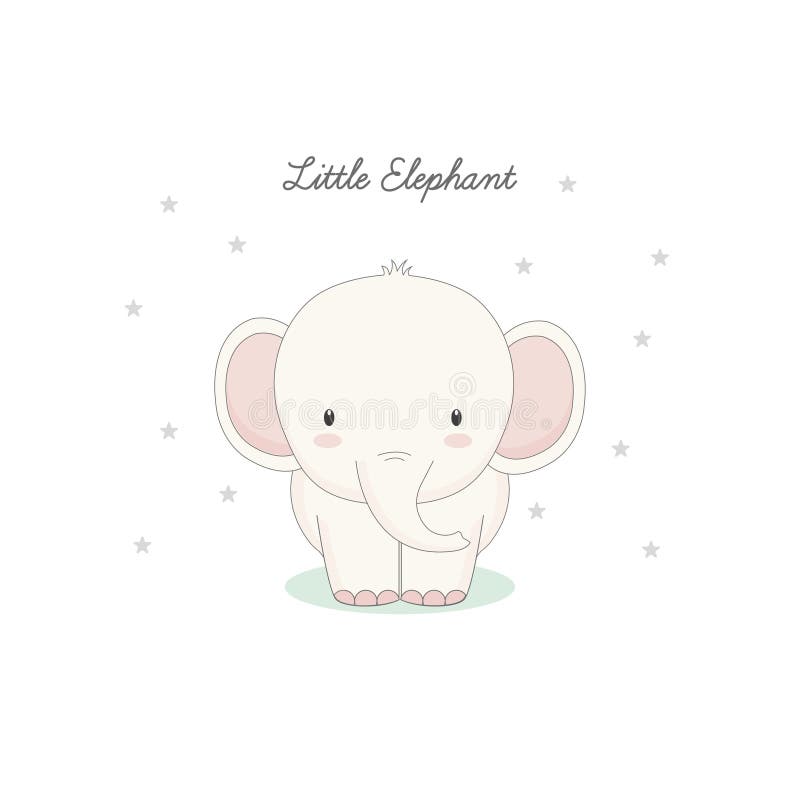 O elefante bonito pequeno ilustração do vetor O elefante bonito pequeno ilustração do vetor