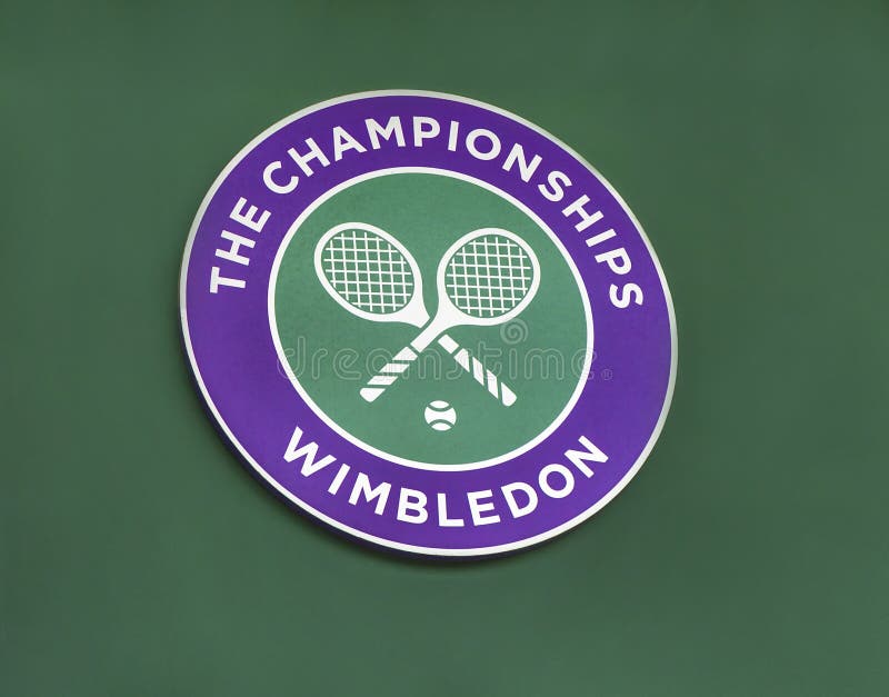 O emblema do competiam de Wimbledon fotos de stock O emblema do competiam de Wimbledon fotos de stock
