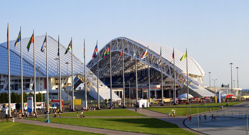 O Estádio Olímpico Fisht em Sochi, Rússia fotos de stock O Estádio Olímpico Fisht em Sochi, Rússia fotos de stock