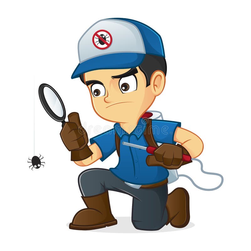 O exterminador que procura por erros e mata-os ilustração stock O exterminador que procura por erros e mata-os ilustração stock