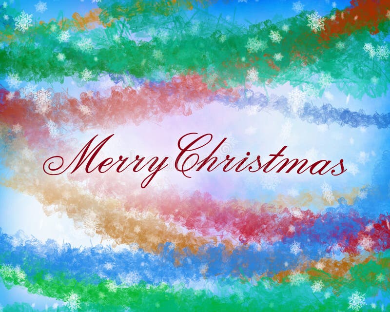 O Feliz Natal text na luz - azul, cor amarela e vermelha verde ilustração stock O Feliz Natal text na luz - azul, cor amarela e vermelha verde ilustração stock