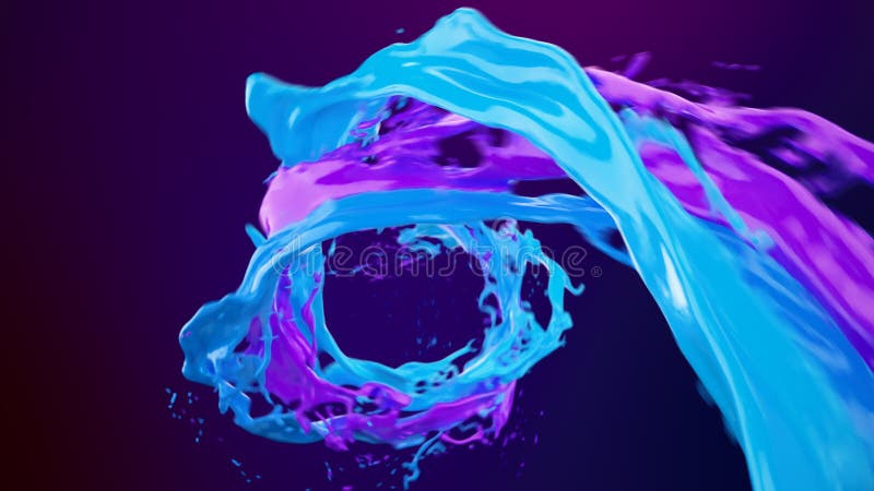 O fluxo de redemoinho líquido colorido brilhante do sumário com espirra a ilustração 3D ilustração royalty free O fluxo de redemoinho líquido colorido brilhante do sumário com espirra a ilustração 3D ilustração royalty free