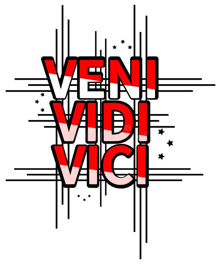 Veni Vidi Vici Poster Citação Latim Tradução Vim Conquistei Citação imagem  vetorial de Simeon.VD© 396209982