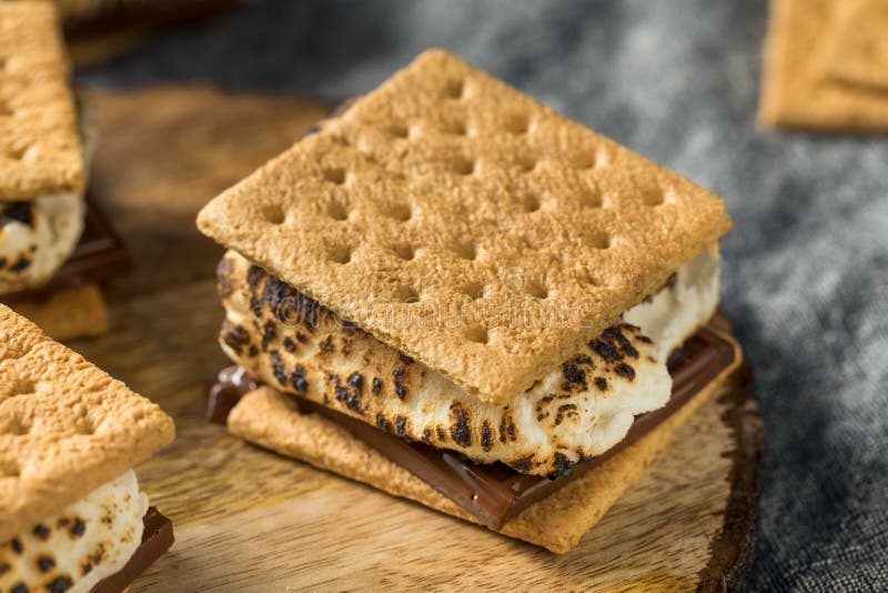 Sanduíches de S'mores Caseiros e Cremosos fotografia de stock