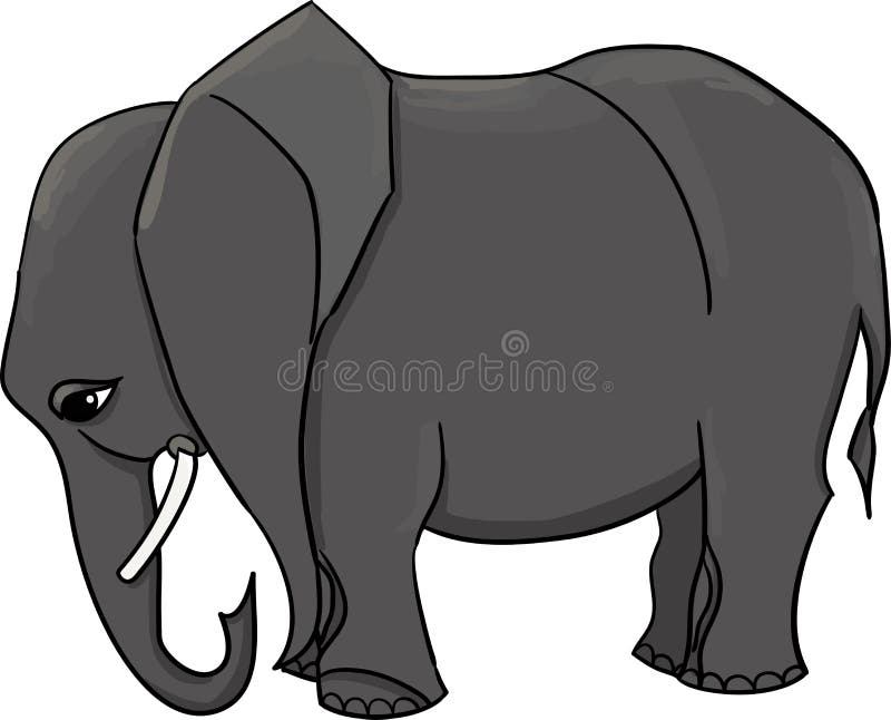 O grande elefante africano cinzento sem decora ilustração stock O grande elefante africano cinzento sem decora ilustração stock