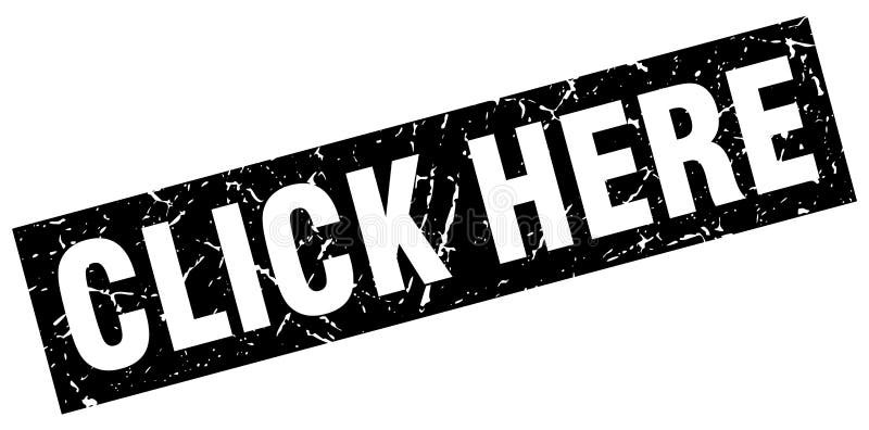 O grunge quadrado clica aqui o selo ilustração stock